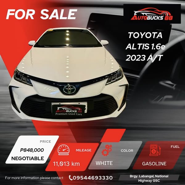 TOYOTA ALTIS 1.6e 2023 A/T DIESEL